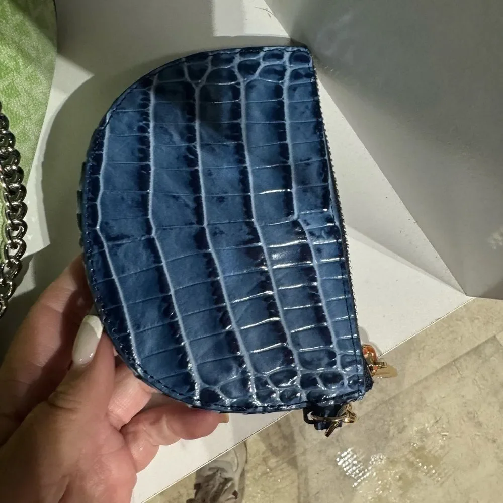 NWT Brahmin Britt Blue serenade Embossed Wristlet